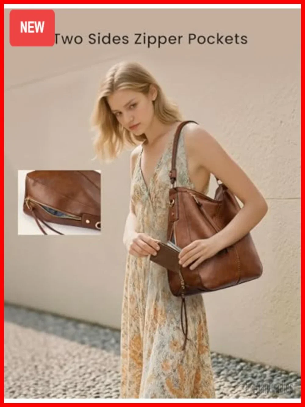 Faux Leather Hobo Crossbody Bag Large Capacity Shoulder Purse